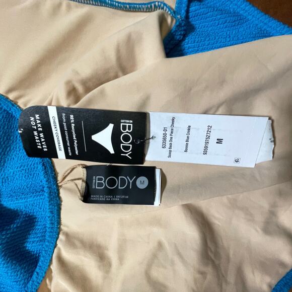 Cotton on Women's Low-Back One-Piece Swimsuit - Bonnie Blue Crinkle medium - Picture 6 of 6